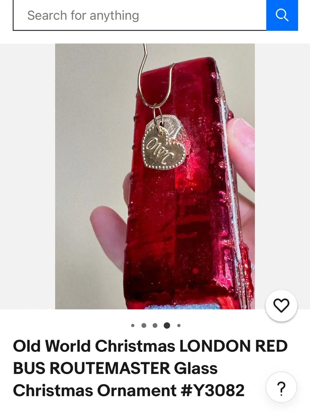 Red Double-Decker Bus Holiday Ornament - Old World Christmas